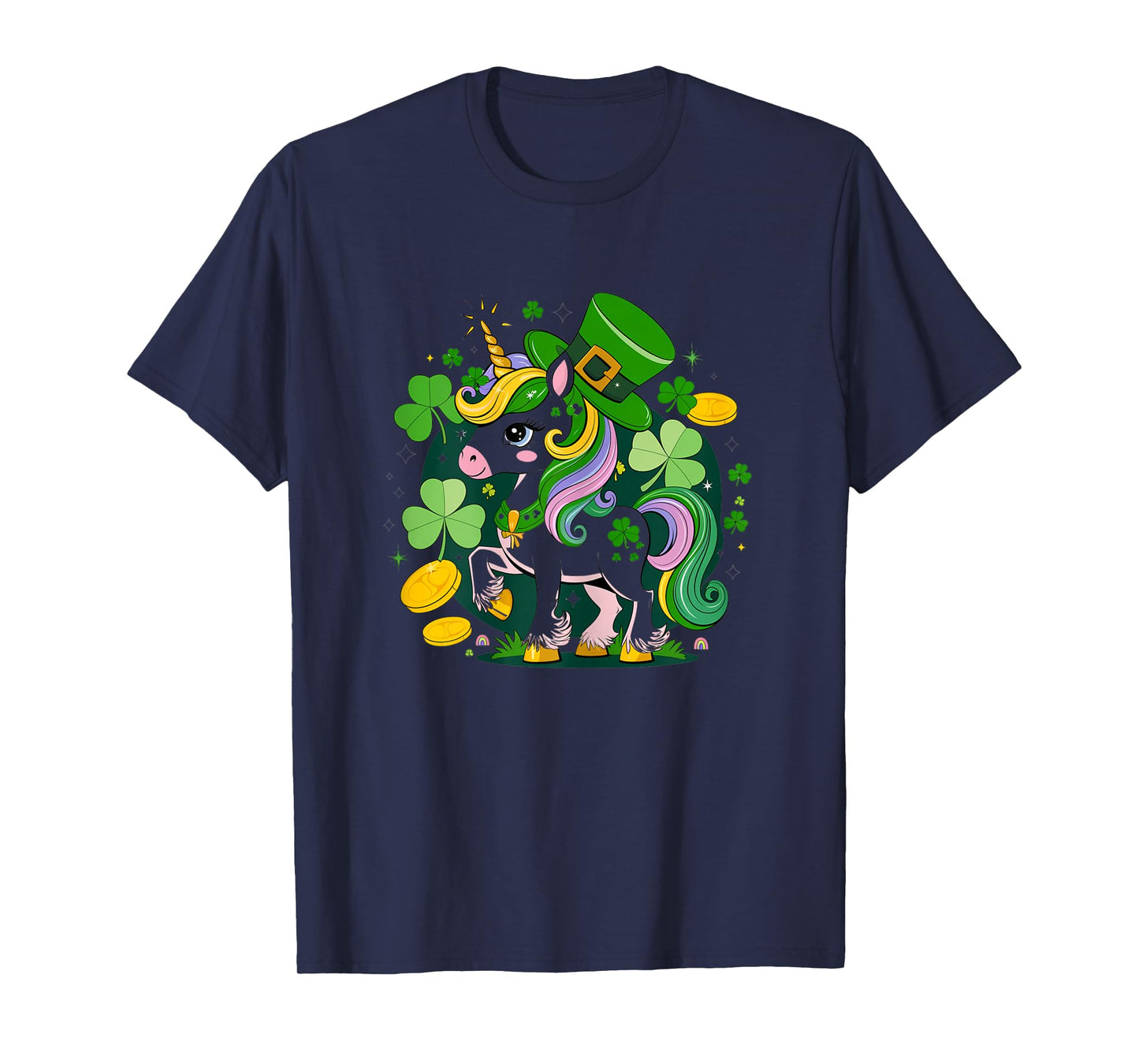 Cute St. Patrick's Day Unicorn Lepricorn Shamrock 2025 T-Shirt