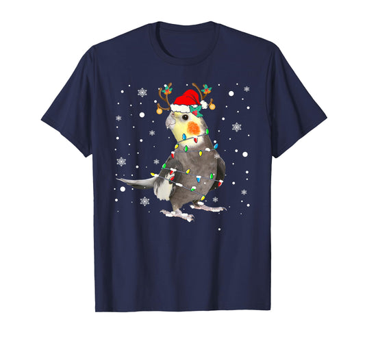 Santa Reindeer Cockatiel Cute Bird Pyjamas Family Xmas T-Shirt