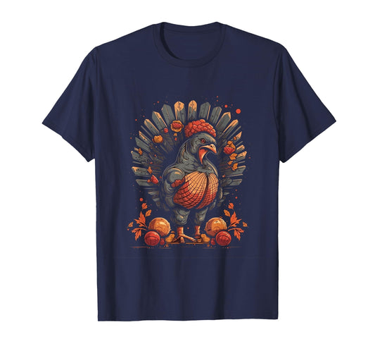 Turkey Fall Leaves Thanksgiving Day Animal Men Women Kids T-Shirt