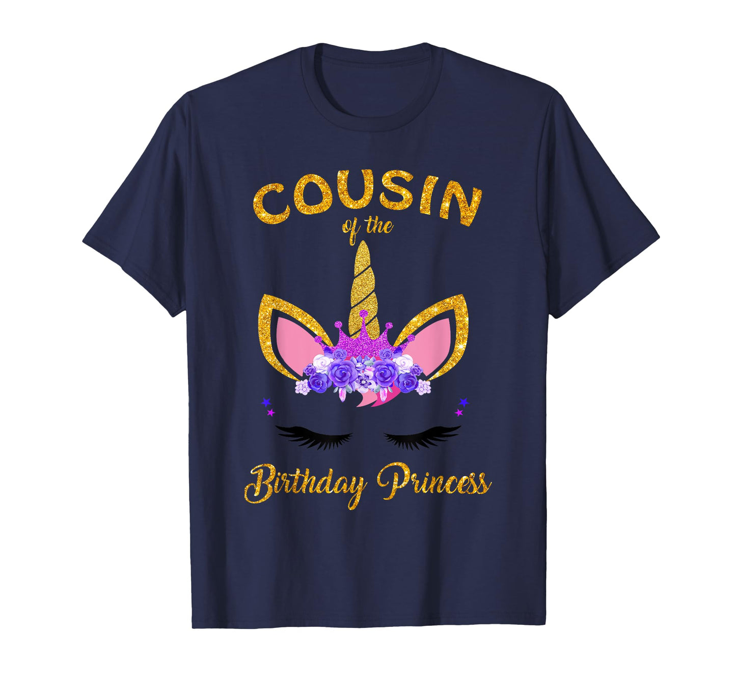 Cousin of the Birthday Princess Unicorn Girl Birthday Party T-Shirt