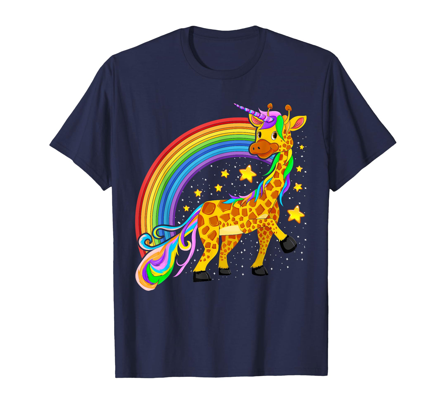 Rainbow Girafficorn Unicorn Africa Animal Cute Giraffe T-Shirt