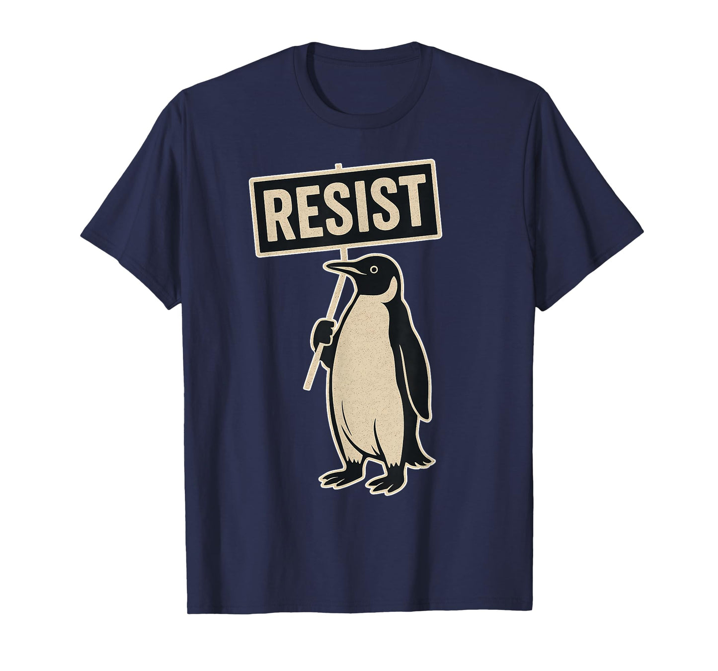 Resist Penguin Protest Against Tariffs Funny Graphic T-Shirt