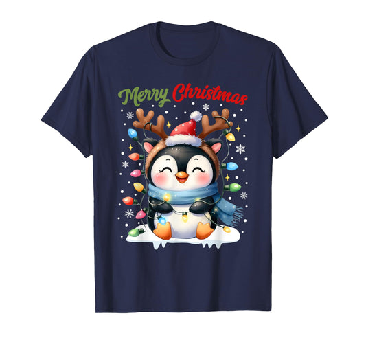 Christmas Pajamas Men Women Kids Christmas Outfit Penguin T-Shirt