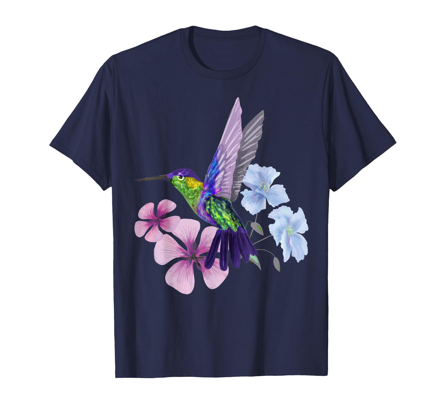Hummingbird Colibri Snowcap Bird Flowers Tropical Summer T-Shirt