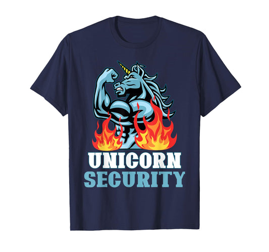 Unicorn Security Funny Unicorns Rainbow Lover Graphic T-Shirt