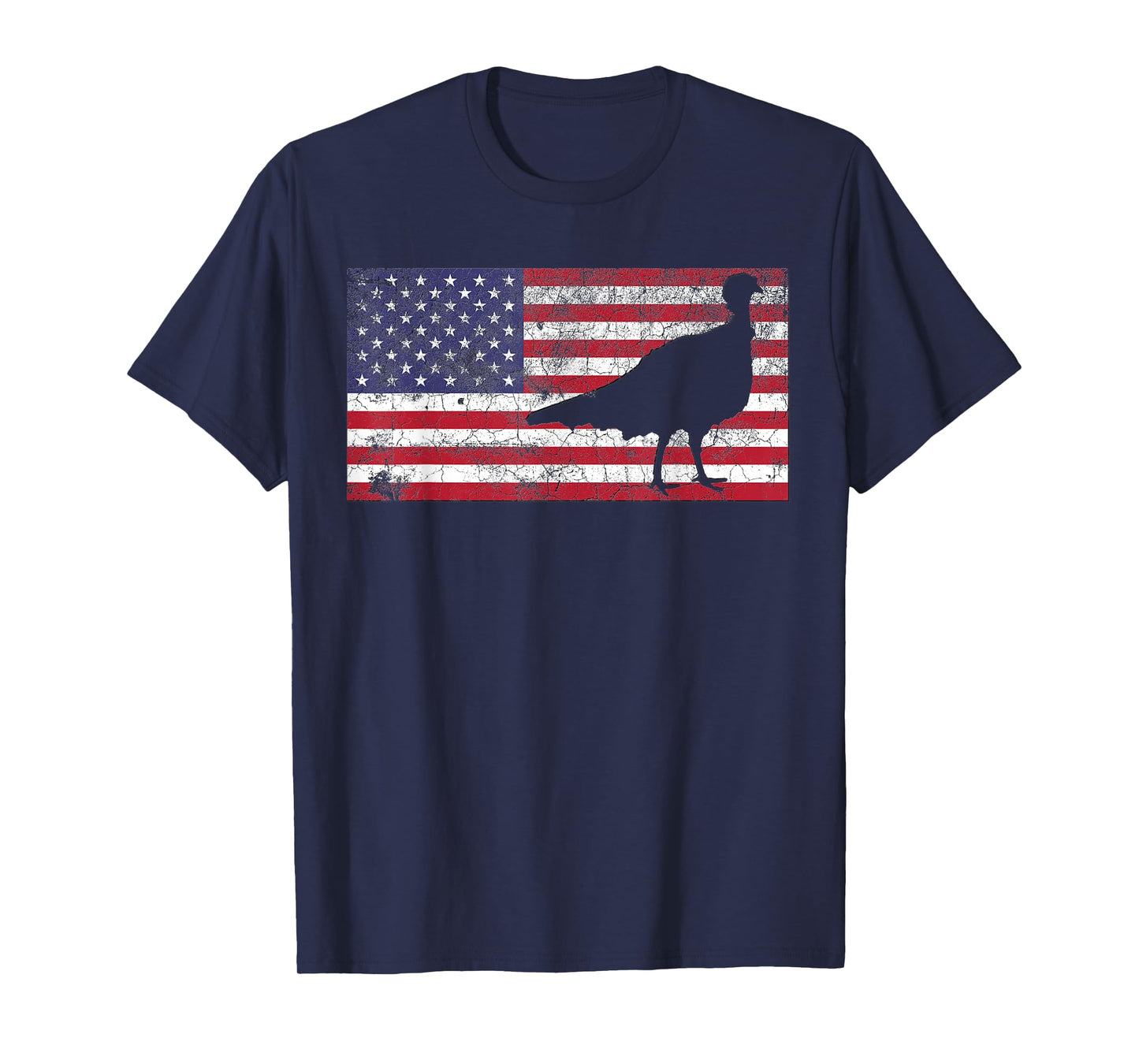 Turkey Hunting T Shirt American Flag USA 4th of July Bird T-Shirt for Women Girls Kids Men