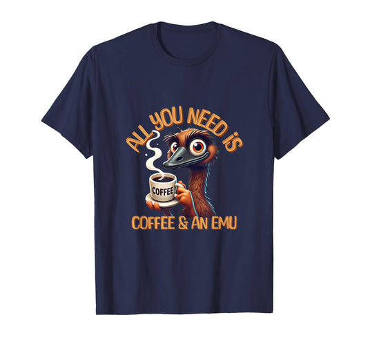 Funny Emu & Coffee Lover Zookeeper Animal Lovers T-Shirt