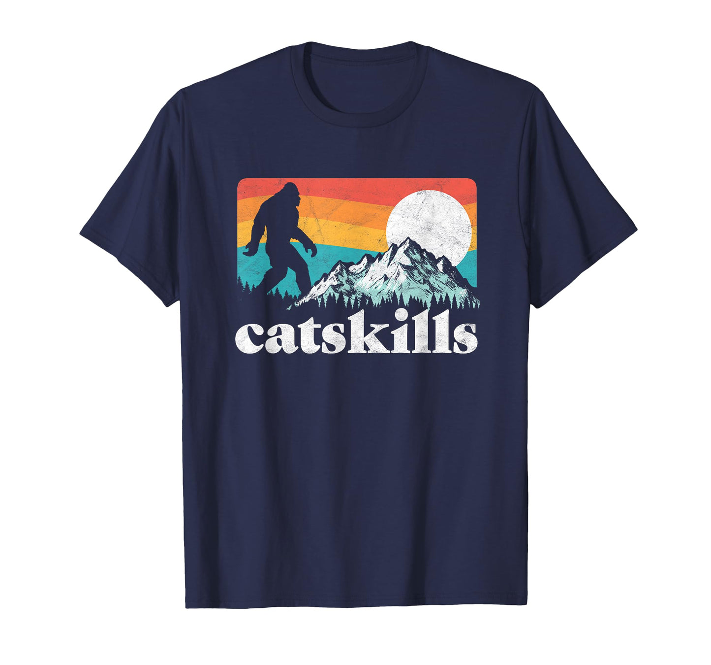 Catskills New York Retro Bigfoot Mountains T-Shirt T-Shirt