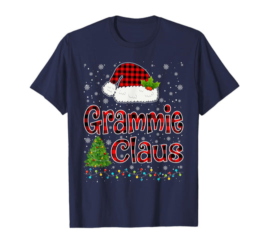 Funny Grammie Claus Christmas Lights Xmas Pajama Family Tees T-Shirt
