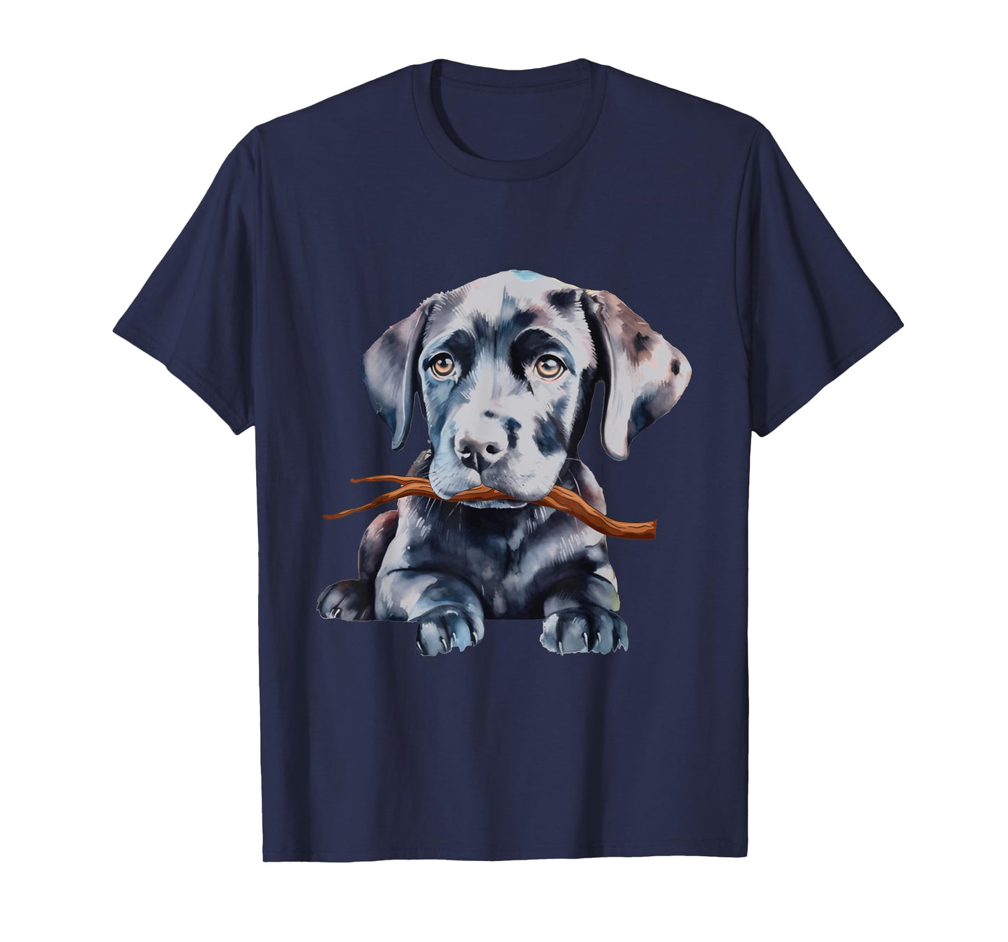 Black Labrador Fetching Stick - Pet Lover Puppy Dog Training T-Shirt