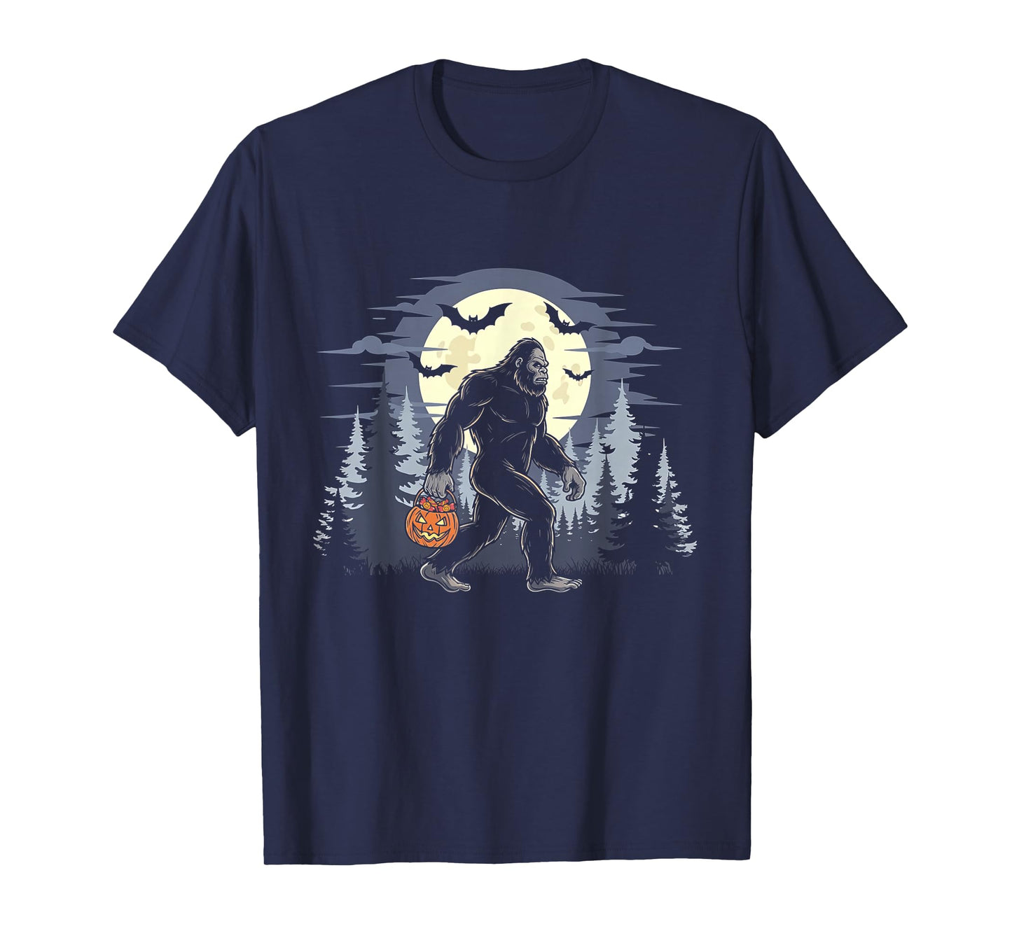 Halloween Bigfoot Sasquatch Lover Spooky Season Men Boys T-Shirt