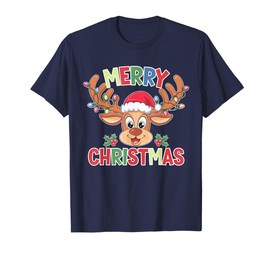 Merry Christmas Reindeer Xmas Family Men Women T-Shirt