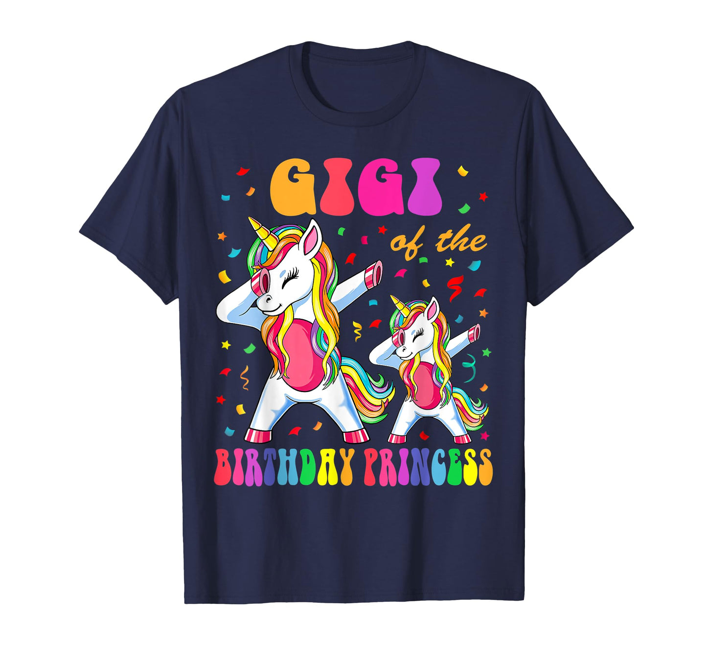 Gigi of the Birthday Princess Girl Dabbing Unicorn Family T-Shirt