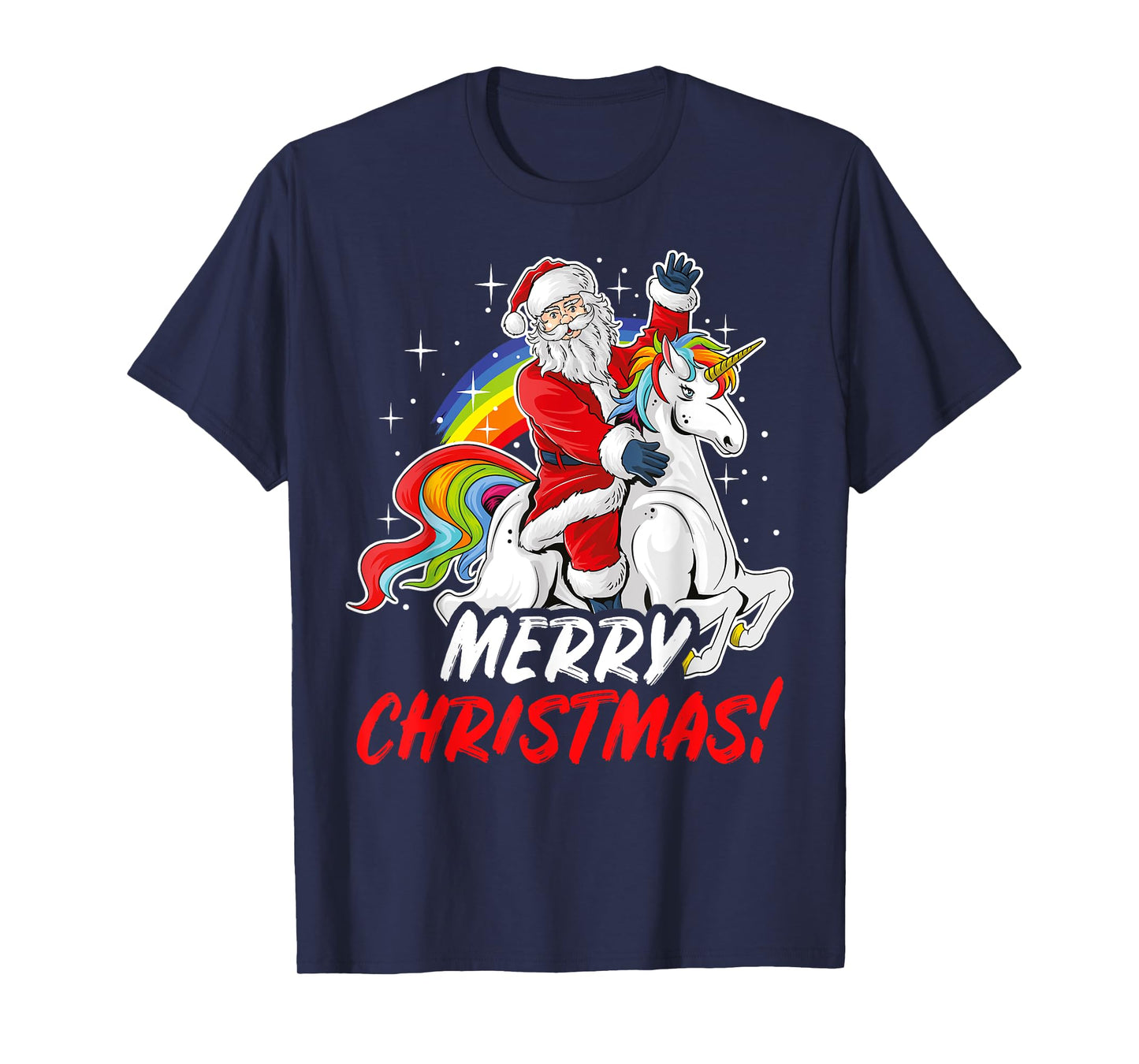 Unicorn Santa Claus Christmas Holiday T-Shirt