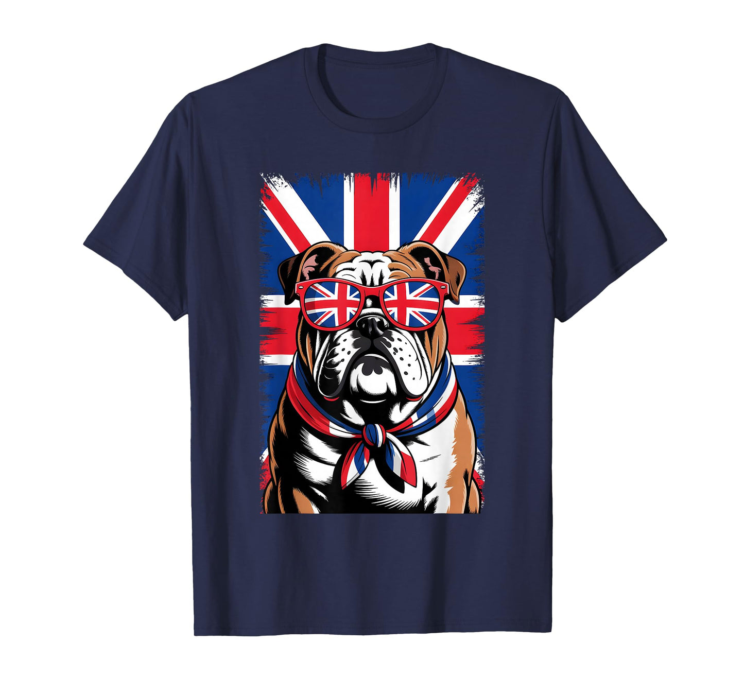 Union Jack Funny Bulldog UK Flag British Kids Boys Girls Men T-Shirt