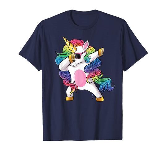 Dabbing Unicorn Shirt Kids Girls Boys Toddlers Dab Unicorn T-Shirt