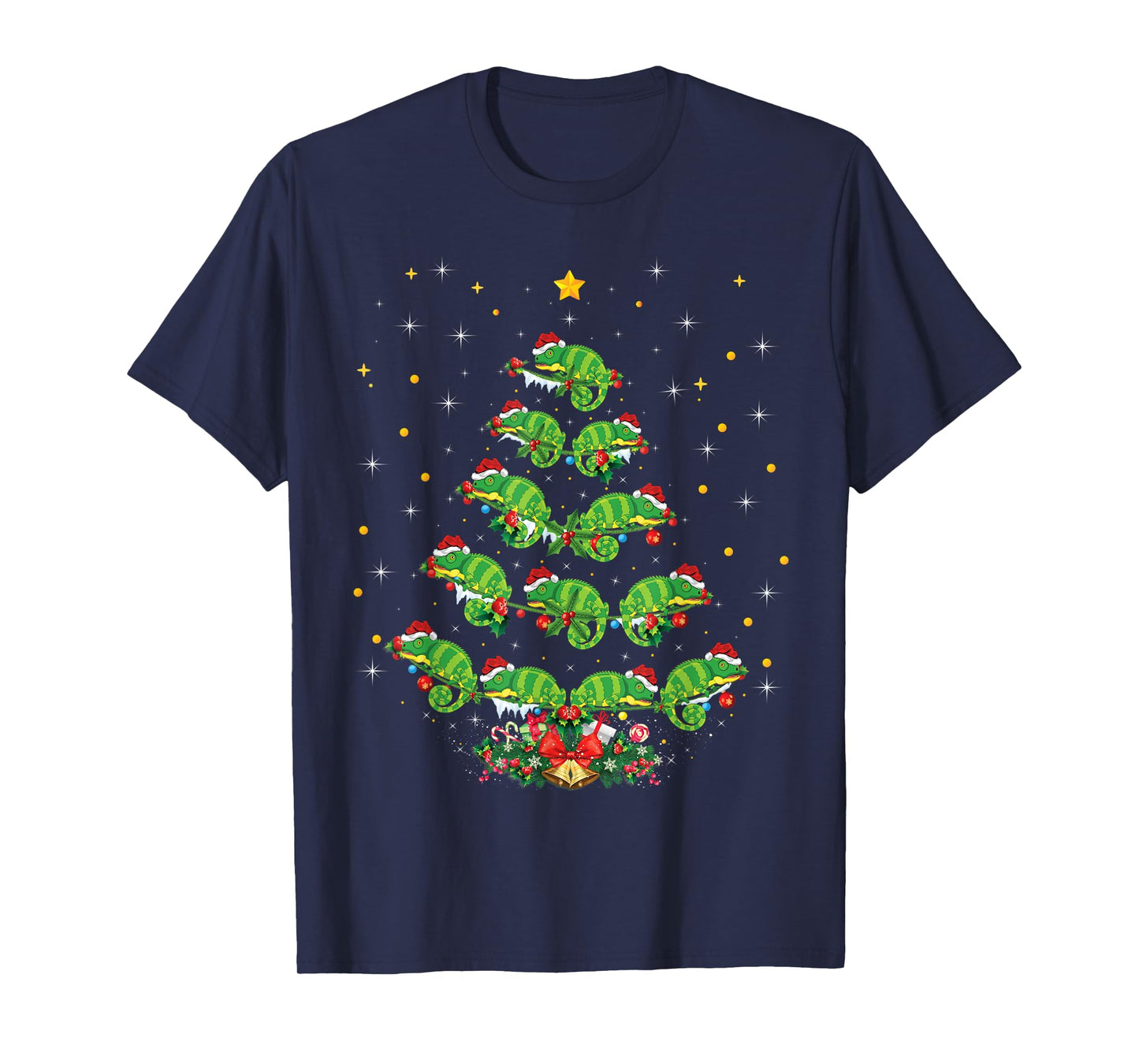 Chameleon Animal Lover Xmas Gift Chameleon Christmas Tree T-Shirt