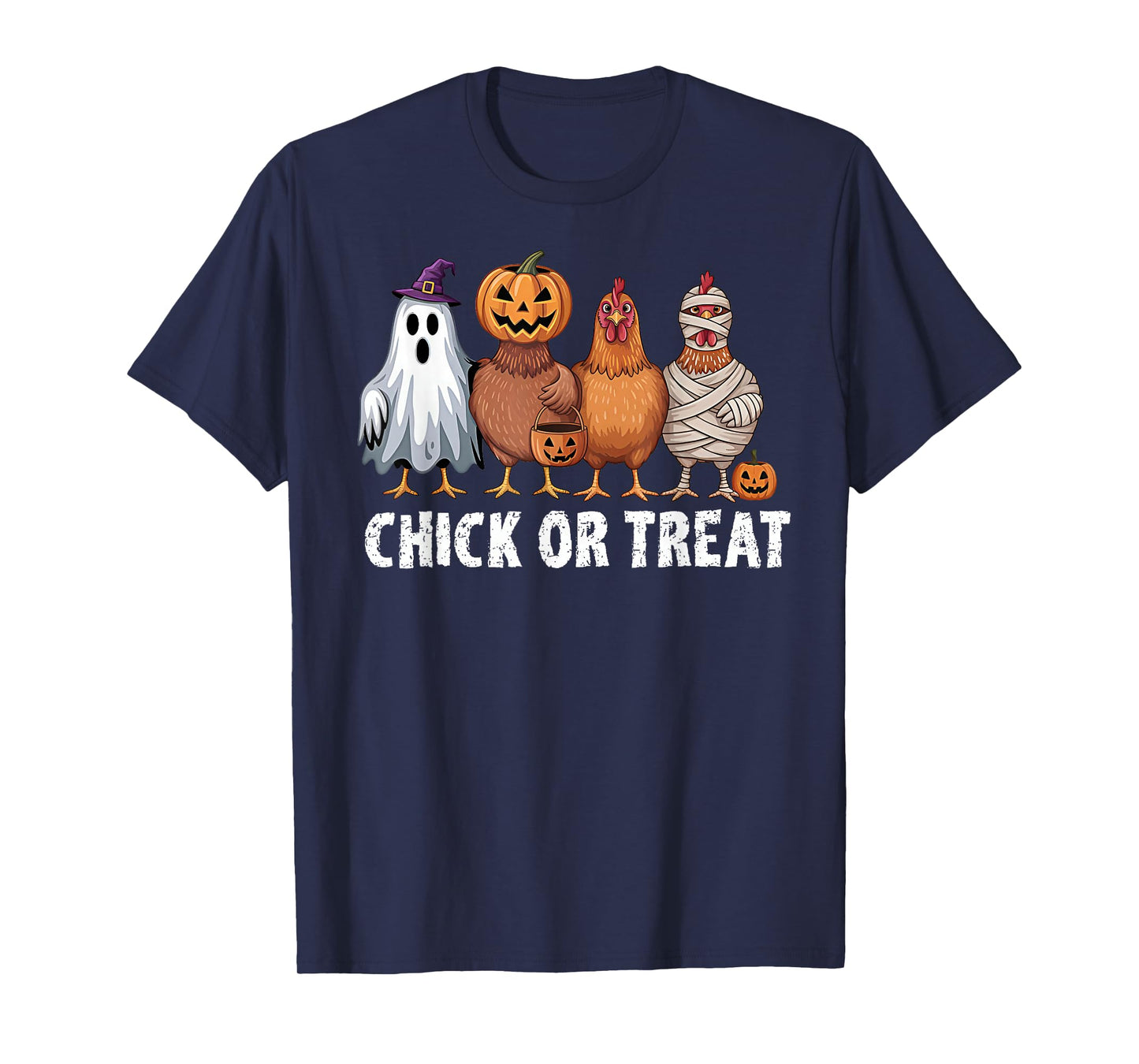 Funny Chick Or Treat Chickens Ghost Witchy Halloween T-Shirt