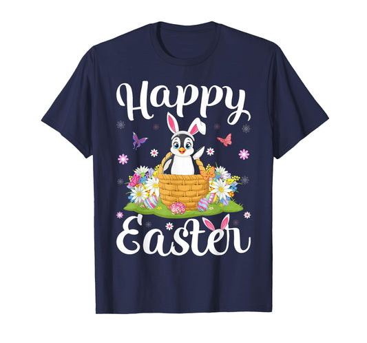 Penguin Happy Easter Egg Hunt Bunny Ear Penguin Easter T-Shirt