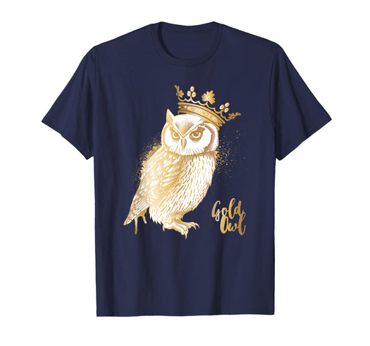 Crowned Golden Owl King Owl lovers T-Shirt
