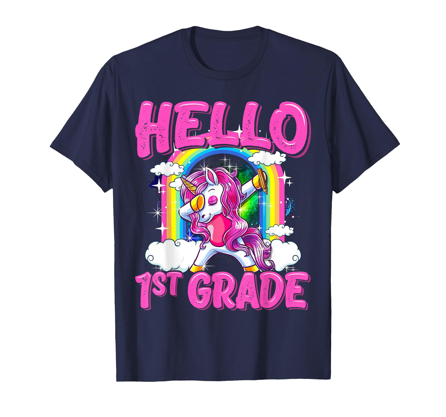 Hello 1st Grade Dabbing Unicorn Back To School Gifts T-Shirt