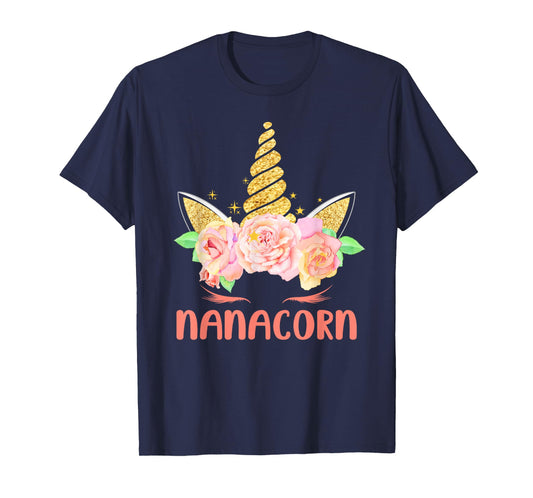 Funny Nanacorn Unicorn Mama Lover Family Matching Costume T-Shirt