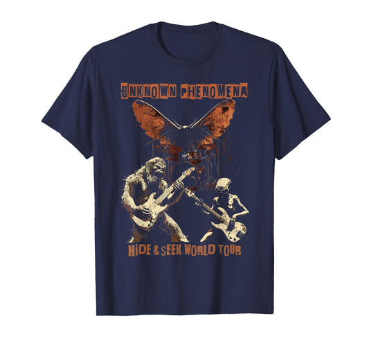 Cryptid Heavy Metal Rock Band Bigfoot Alien Mothman UFO T-Shirt