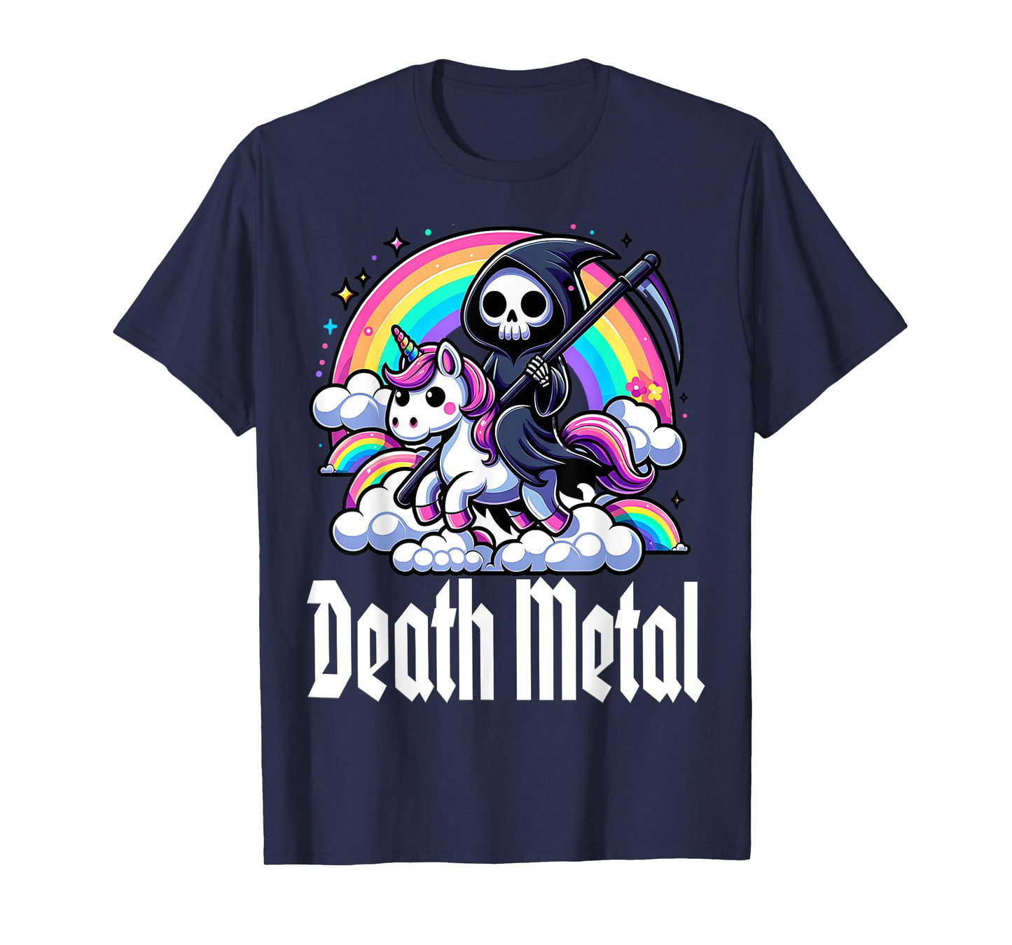 Death Metal Unicorn rainbow T-Shirt