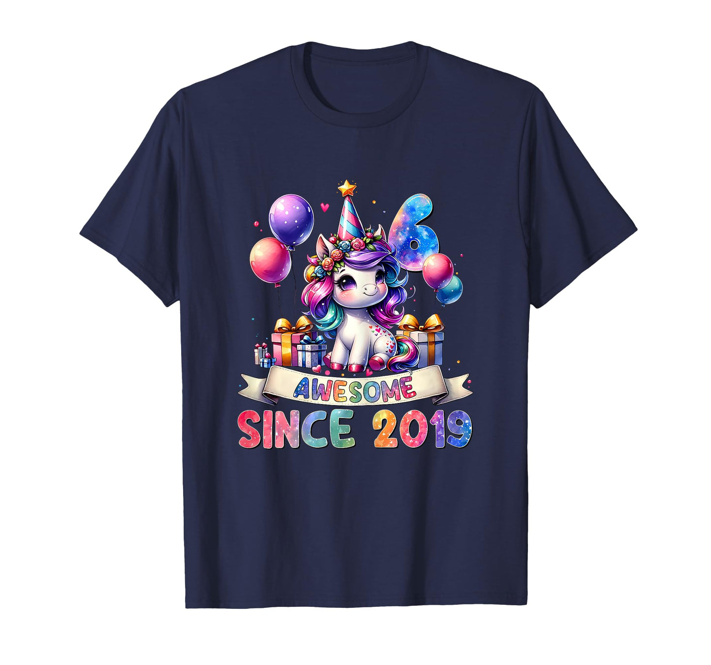 6 Year Old Unicorn Gifts For Girls 6th Birthday Girl Party T-Shirt