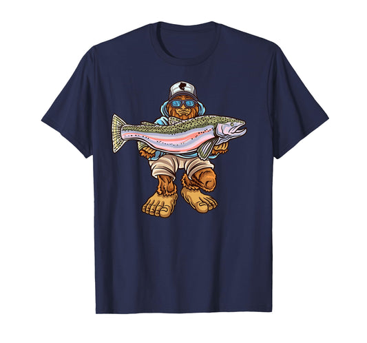 Steelhead Fishing Bigfoot Trout River Fisherman T-Shirt