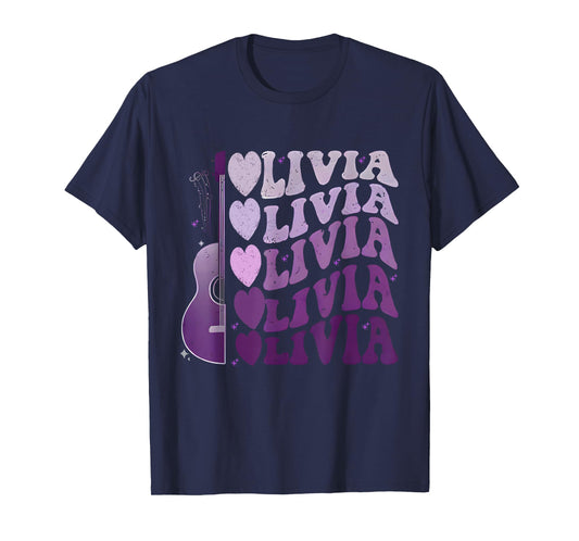Funny Girl Retro Olivia First Name Personalized Groovy 80's T-Shirt