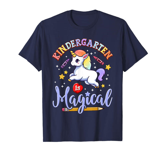 Cute Unicorn Kindergarten Is Magical Teacher Women Girl T-Shirt