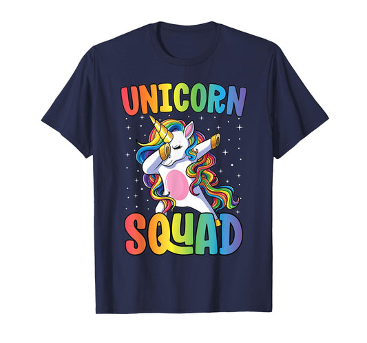 Dabbing Unicorn Shirt Girls Kids Matching Unicorn Squad T-Shirt