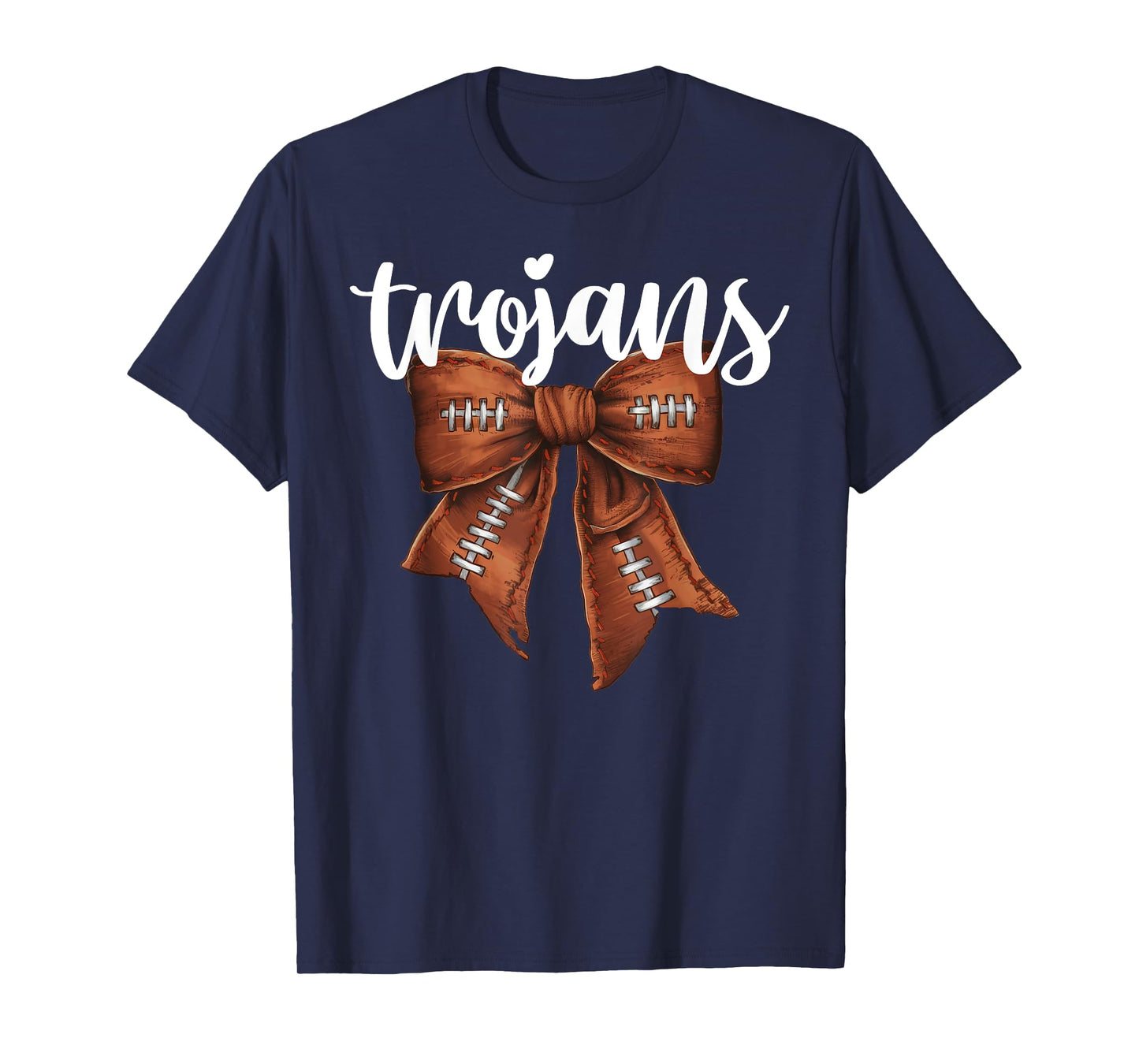 Trojans Football Bow School Spirit Team Mascot Game Night T-Shirt