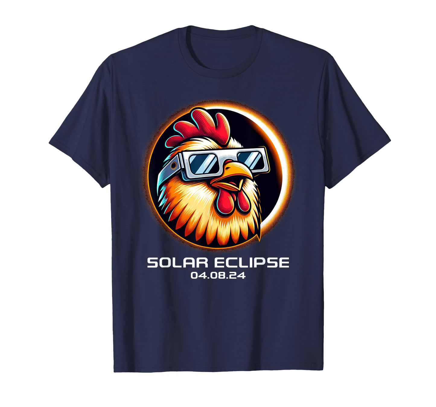 Total Solar Eclipse 2024 Chicken Totality Cute Matching T-Shirt