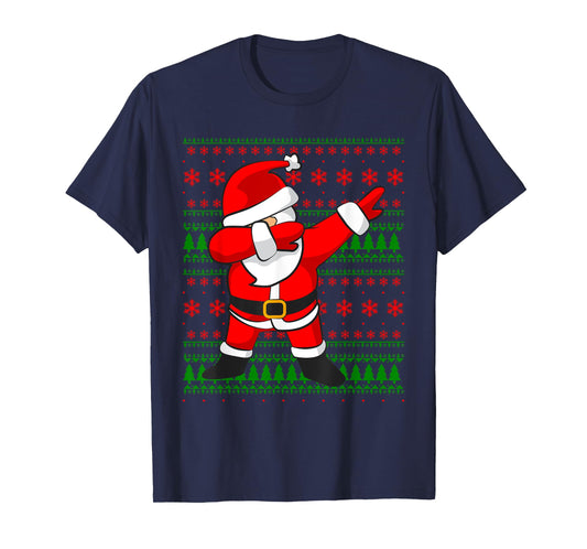 Dabbing Santa Claus Ugly Sweater T-Shirt | Christmas Shirt T-Shirt