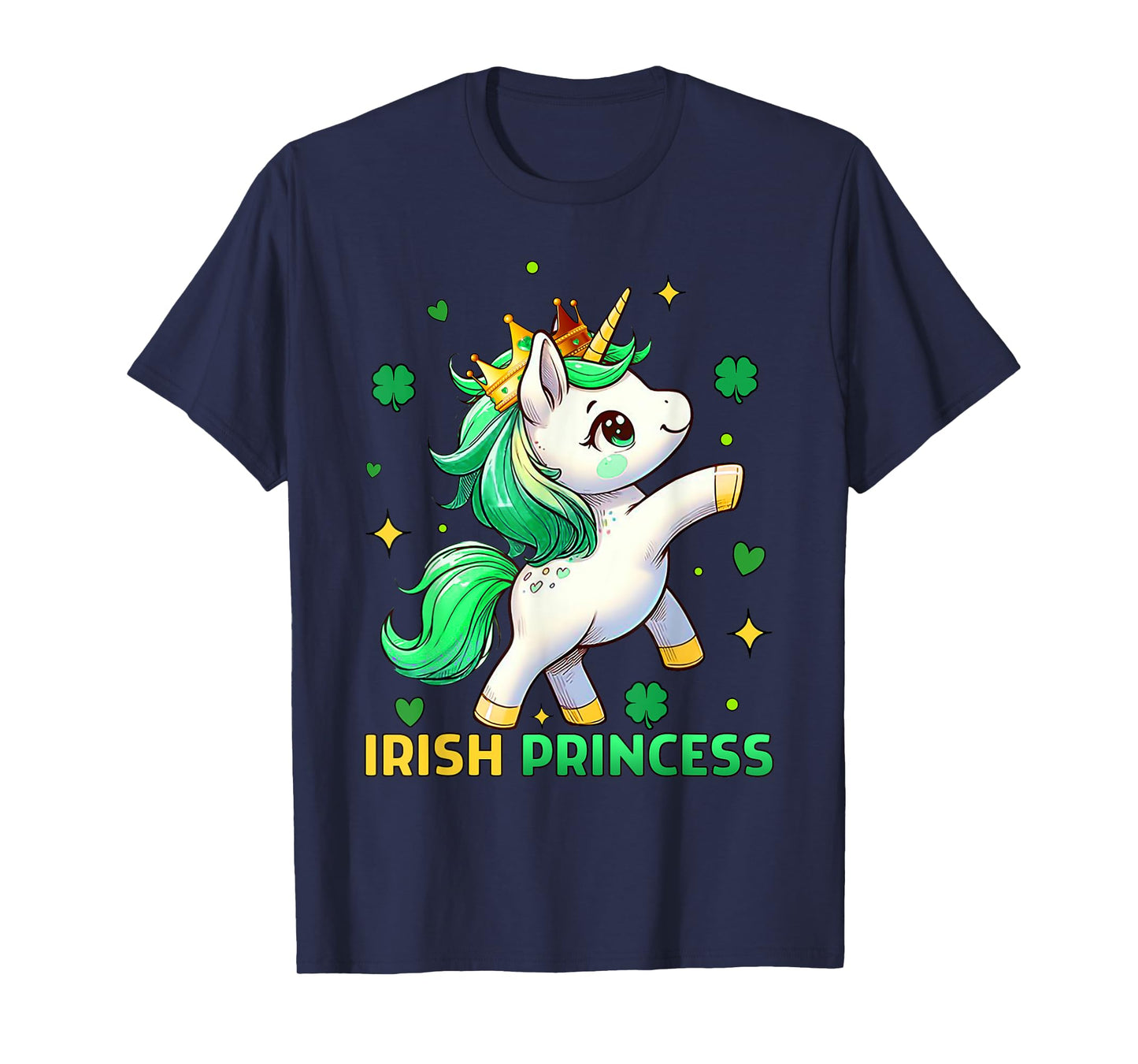 Cute Unicorn Irish Princess St Patricks Day Girls Kids T-Shirt
