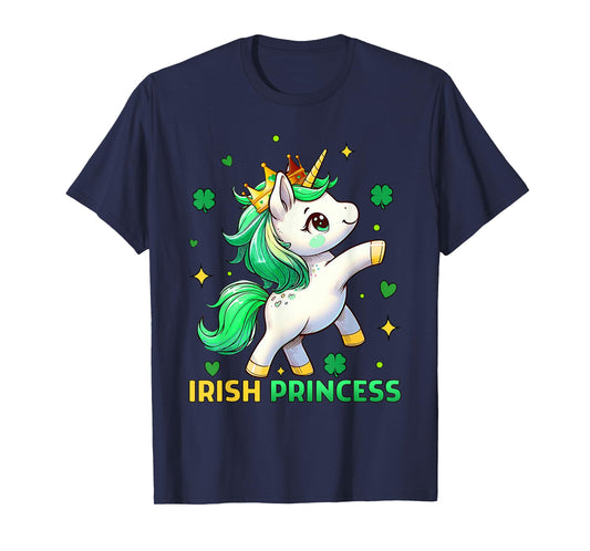 Cute Unicorn Irish Princess St Patricks Day Girls Kids T-Shirt