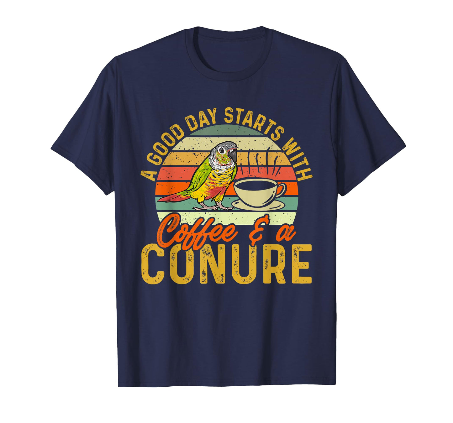 Green Cheek Conure Coffee Parrot Bird Conure T-Shirt