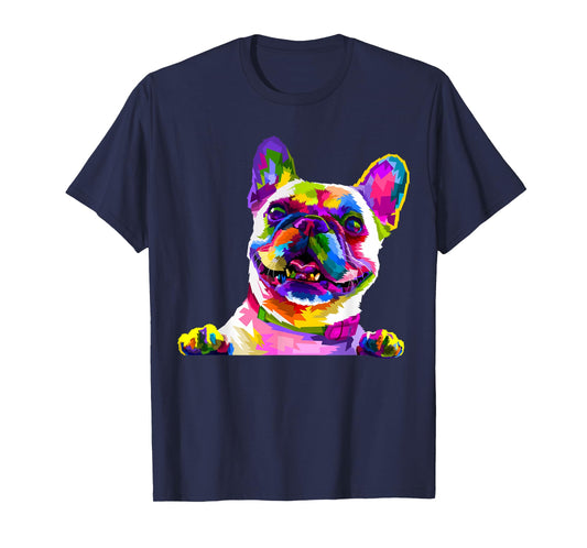 Frenchie French Bulldog Pop Art Portrait Bouledogue T-Shirt