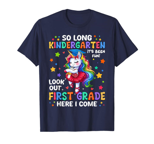 Kindergarten Graduation 2025 Cute Unicorn Girl Graduate Kids T-Shirt