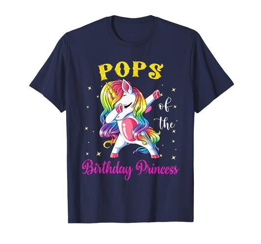 Pops Of The Birthday Unicorn Princess T-Shirt
