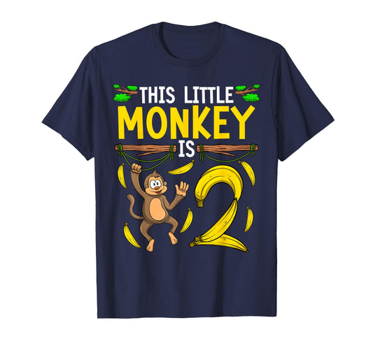 Monkey Birthday Shirt 2nd Monkey Theme Party Kids T-Shirt