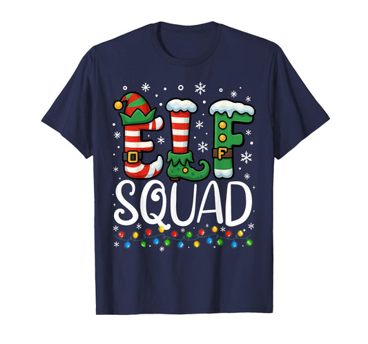 Elf Family Christmas Matching Pajamas Xmas Elf Squad T-Shirt