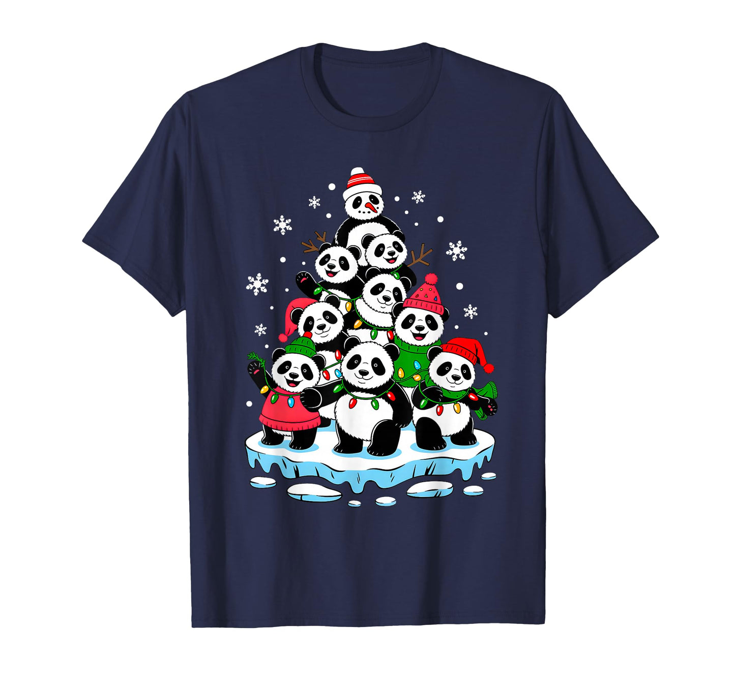 Panda Christmas Tree Panda Lover Xmas Squad Men Women Kids T-Shirt