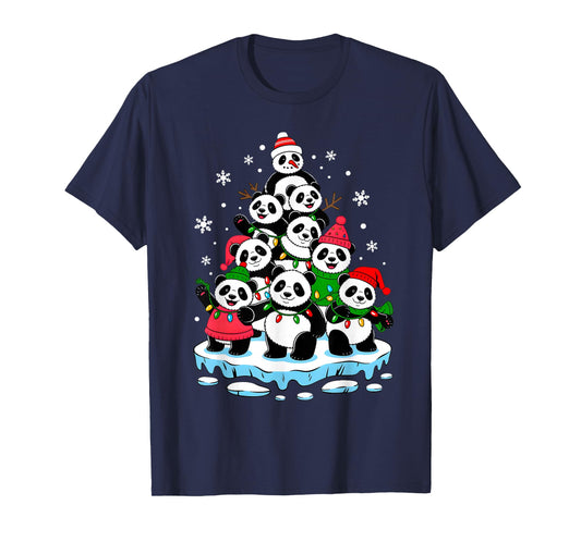 Panda Christmas Tree Panda Lover Xmas Squad Men Women Kids T-Shirt