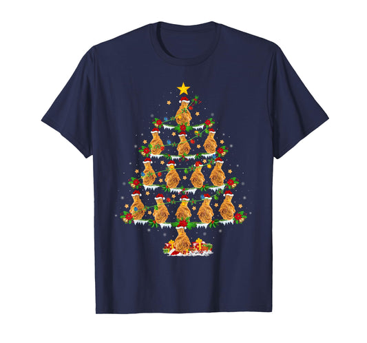 Holiday Xmas Lighting Santa Fried Chicken Christmas Tree T-Shirt