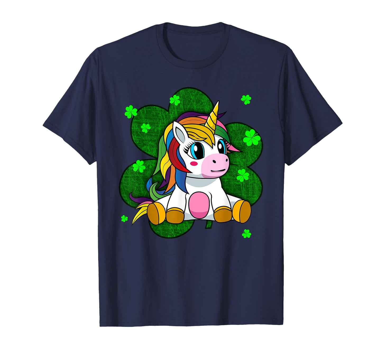 Cute Kids Unicorn Shirt Girls St Patricks Day Shamrock Tee T-Shirt