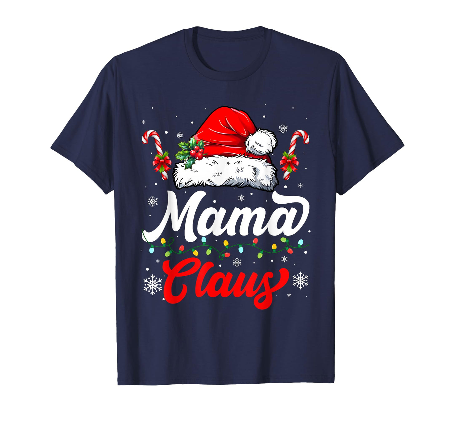 Women Xmas Santa Mama Claus Crew Holiday Women Mom Family T-Shirt