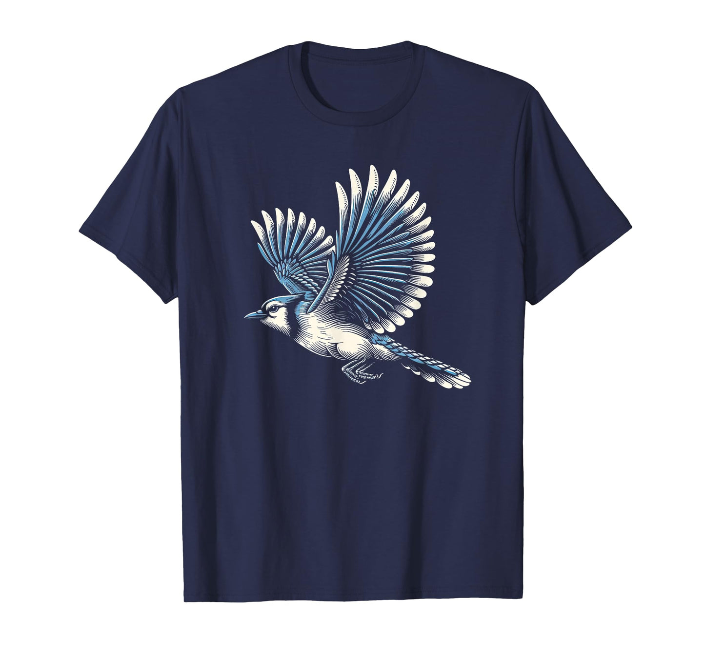 Flying Blue Jay Bird Graphic Art Design For Women And Men T-Shirt